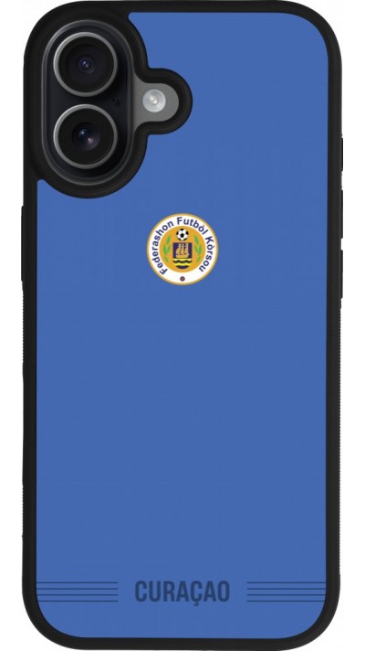 iPhone 17 Case Hülle - Silikon schwarz Curaçao 2026 personalisierbares Fussballtrikot