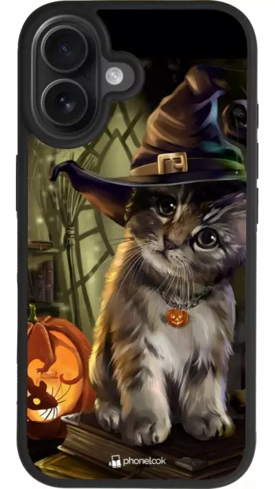 Coque iPhone 17 - Silicone rigide noir Halloween 21 Witch cat Coque iPhone 17 - Silicone rigide noir Halloween 21 Witch cat