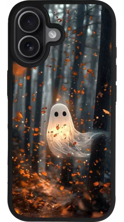 Coque iPhone 17 - Silicone rigide noir Halloween 2025 Ghost in the forest Coque iPhone 17 - Silicone rigide noir Halloween 2025 Ghost in the forest