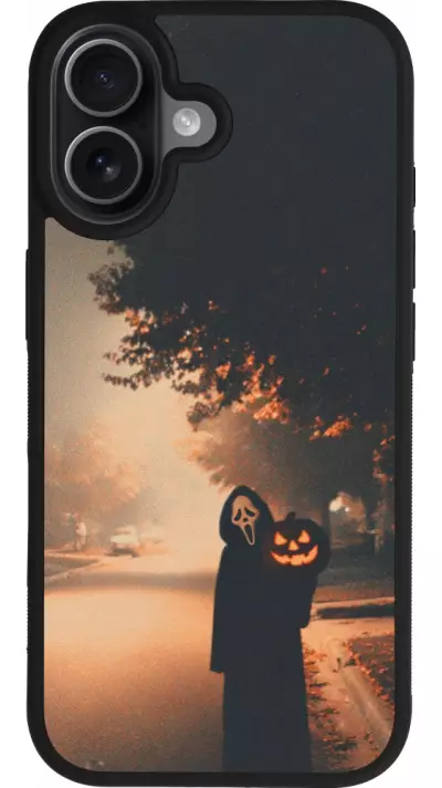 Coque iPhone 17 - Silicone rigide noir Halloween 2025 Scream Coque iPhone 17 - Silicone rigide noir Halloween 2025 Scream