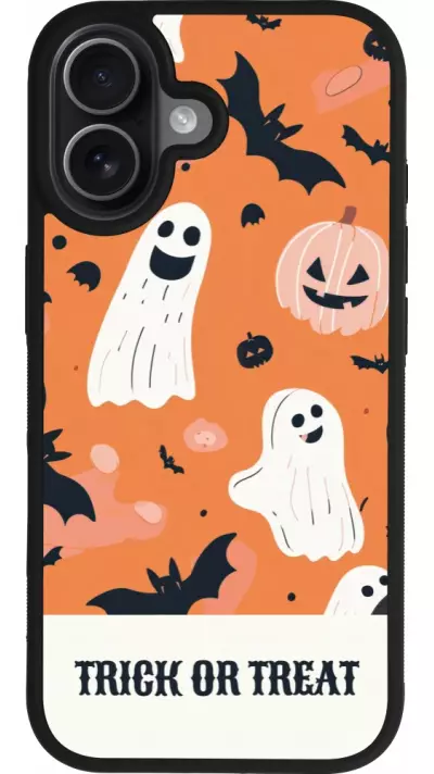 Coque iPhone 17 - Silicone rigide noir Halloween 2025 Trick treat Coque iPhone 17 - Silicone rigide noir Halloween 2025 Trick treat