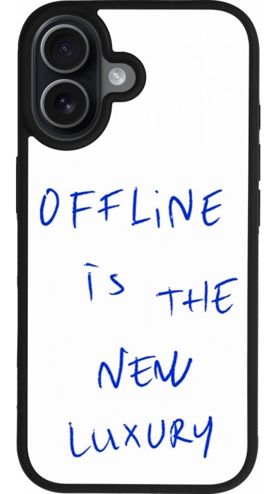 Coque iPhone 17 - Silicone rigide noir Offline is the new luxury