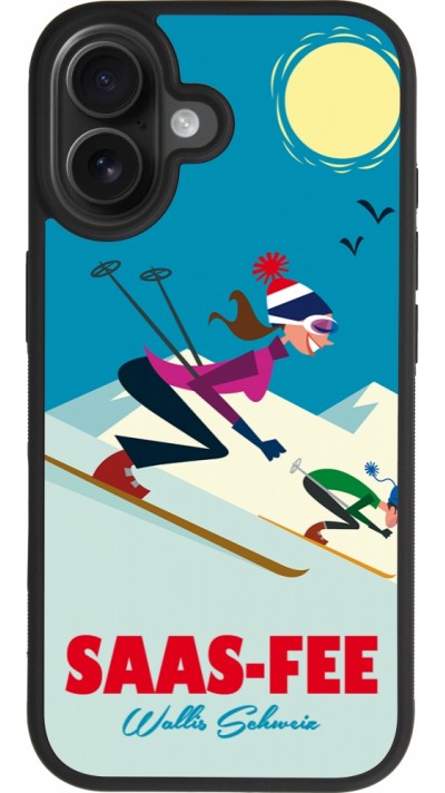 Coque iPhone 17 - Silicone rigide noir Saas-Fee Ski Downhill Coque iPhone 17 - Silicone rigide noir Saas-Fee Ski Downhill