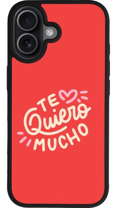 Coque iPhone 17 - Silicone rigide noir Saint Valentines Day 26 Te quiero mucho