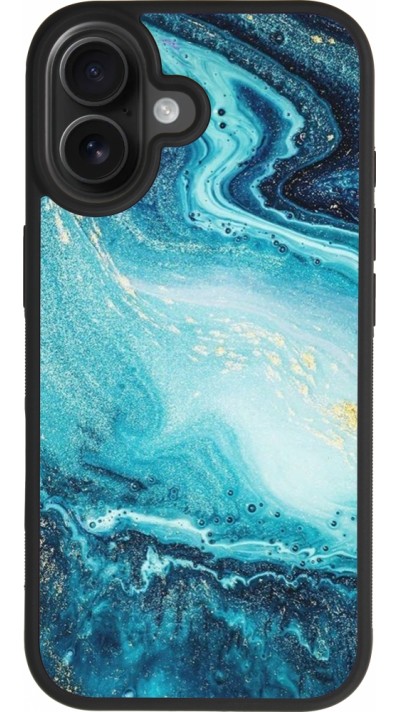 Coque iPhone 17 - Silicone rigide noir Sea Foam Blue Coque iPhone 17 - Silicone rigide noir Sea Foam Blue
