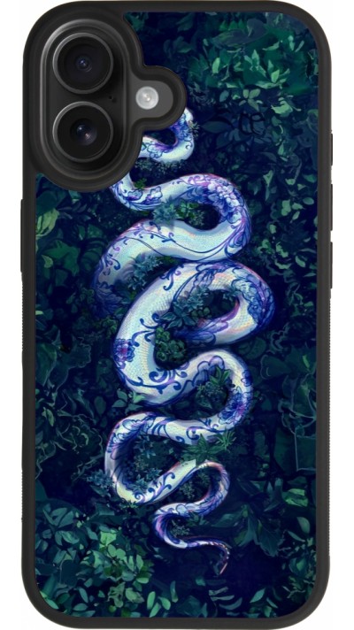 Coque iPhone 17 - Silicone rigide noir Serpent Blue Anaconda Coque iPhone 17 - Silicone rigide noir Serpent Blue Anaconda