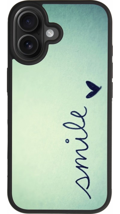 Coque iPhone 17 - Silicone rigide noir Smile Coque iPhone 17 - Silicone rigide noir Smile