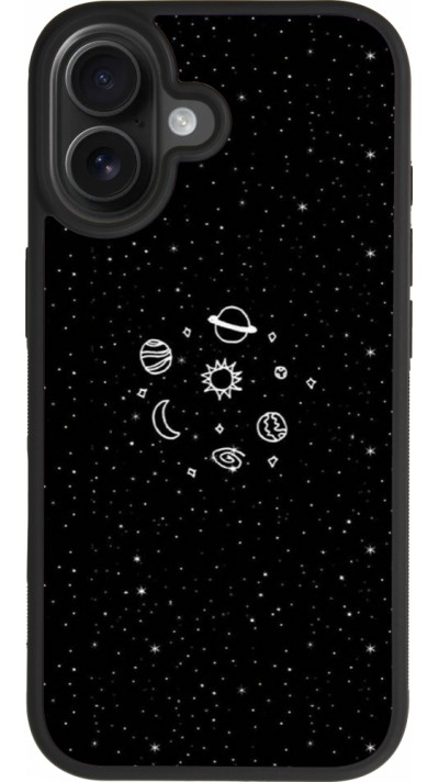 Coque iPhone 17 - Silicone rigide noir Space Doodle Coque iPhone 17 - Silicone rigide noir Space Doodle