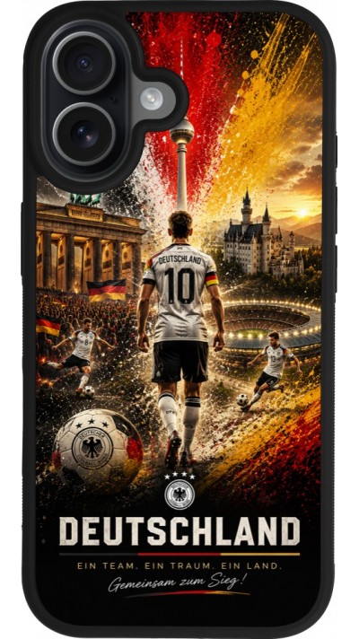 iPhone 17 Case Hülle - Silikon schwarz Fussball Deutschland splash 2026