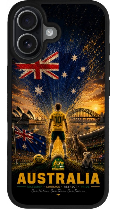 iPhone 17 Case Hülle - Silikon schwarz Fussball Australien splash 2026