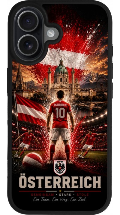 iPhone 17 Case Hülle - Silikon schwarz Fussball Österreich splash 2026