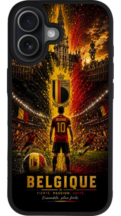 iPhone 17 Case Hülle - Silikon schwarz Fussball Belgien splash 2026