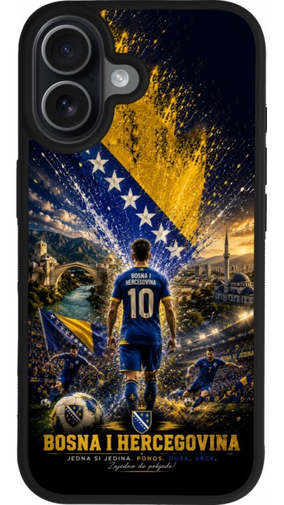 iPhone 17 Case Hülle - Silikon schwarz Fussball Bosnien und Herzegowina splash 2026