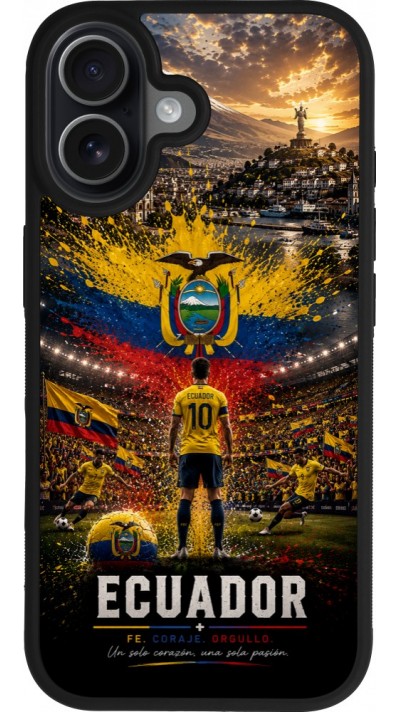 iPhone 17 Case Hülle - Silikon schwarz Fussball Ecuador splash 2026
