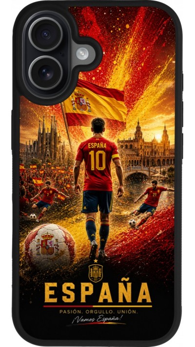 iPhone 17 Case Hülle - Silikon schwarz Fussball Espanien splash 2026