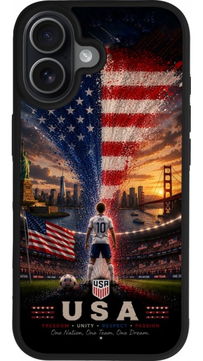 iPhone 17 Case Hülle - Silikon schwarz Fussball Vereinigten Staaten splash 2026