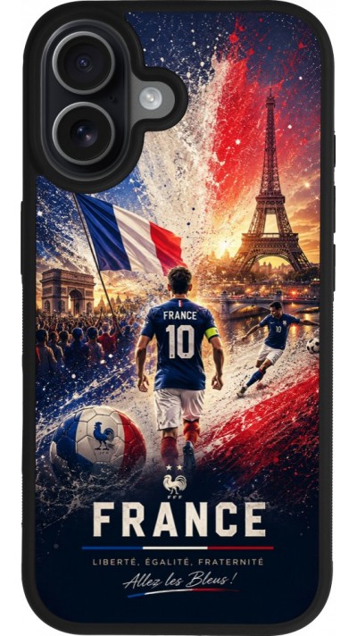 iPhone 17 Case Hülle - Silikon schwarz Fussball Frankreich splash 2026