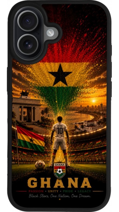 iPhone 17 Case Hülle - Silikon schwarz Fussball Ghana splash 2026