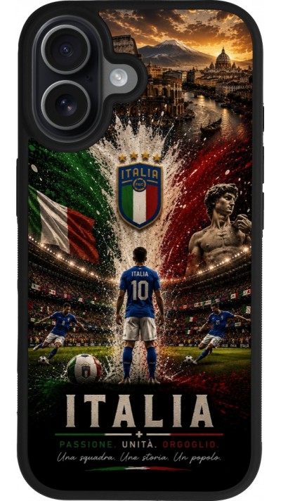 iPhone 17 Case Hülle - Silikon schwarz Fussball Italien splash 2026
