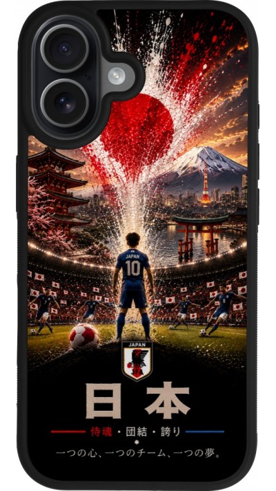 iPhone 17 Case Hülle - Silikon schwarz Fussball Japan splash 2026