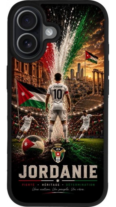 iPhone 17 Case Hülle - Silikon schwarz Fussball Jordanien splash 2026