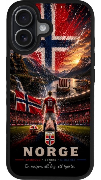 iPhone 17 Case Hülle - Silikon schwarz Fussball Norwegen splash 2026