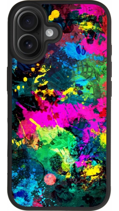 Coque iPhone 17 - Silicone rigide noir Splash paint Coque iPhone 17 - Silicone rigide noir Splash paint