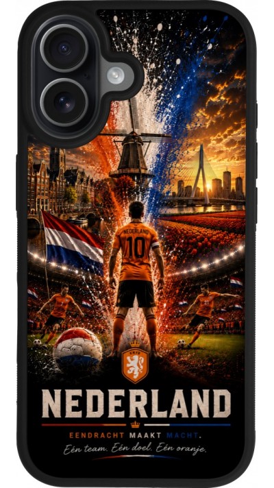 iPhone 17 Case Hülle - Silikon schwarz Fussball Niederlande splash 2026