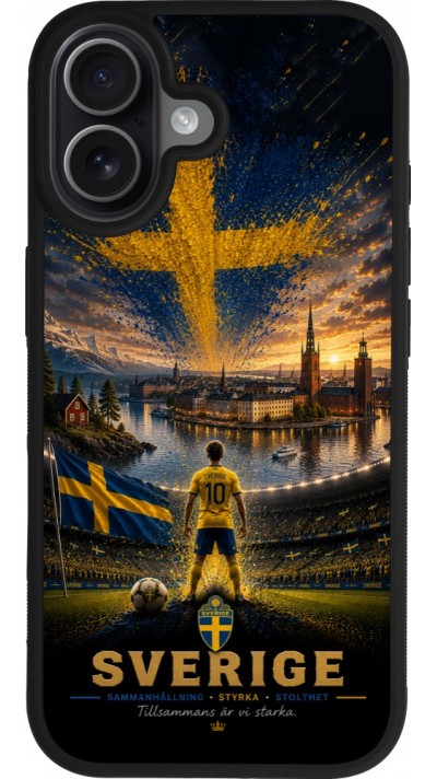 iPhone 17 Case Hülle - Silikon schwarz Fussball Schweden splash 2026