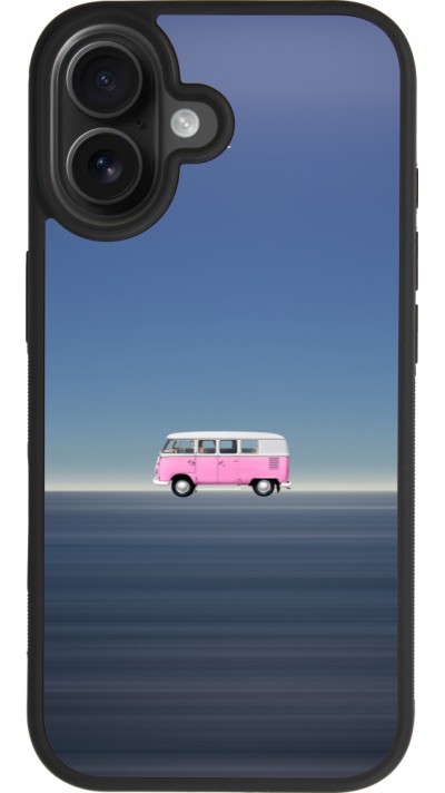 Coque iPhone 17 - Silicone rigide noir Spring 23 pink bus Coque iPhone 17 - Silicone rigide noir Spring 23 pink bus