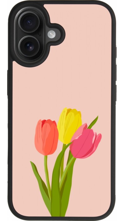 Coque iPhone 17 - Silicone rigide noir Spring 23 tulip trio Coque iPhone 17 - Silicone rigide noir Spring 23 tulip trio