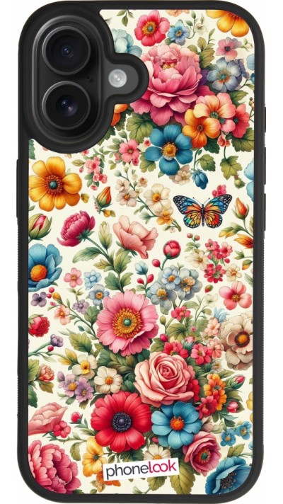 Coque iPhone 17 - Silicone rigide noir Spring 25 printemps fleuri Coque iPhone 17 - Silicone rigide noir Spring 25 printemps fleuri