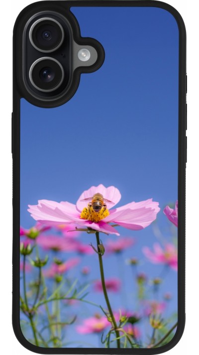 iPhone 17 Case Hülle - Silikon schwarz Bee on a flower Spring 2026