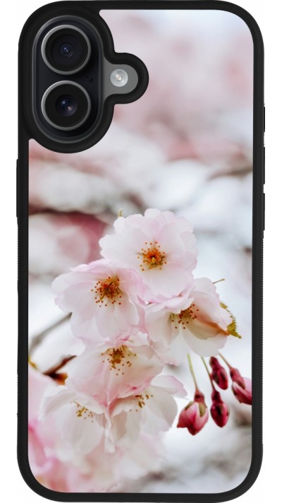 iPhone 17 Case Hülle - Silikon schwarz Cherry tree Spring 2026