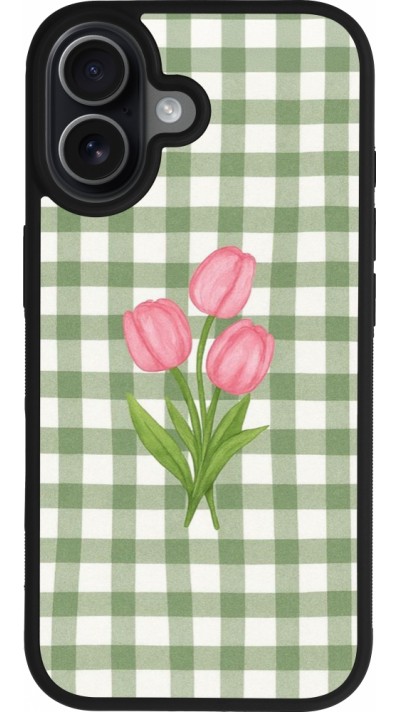 iPhone 17 Case Hülle - Silikon schwarz Green vichy tulips Spring 2026