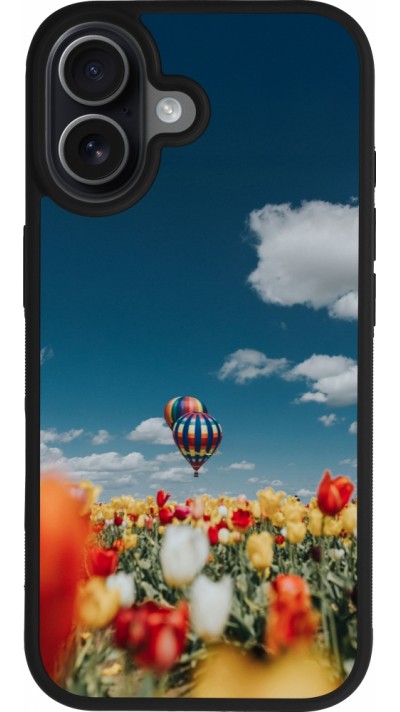 iPhone 17 Case Hülle - Silikon schwarz Hot air balloon Spring 2026