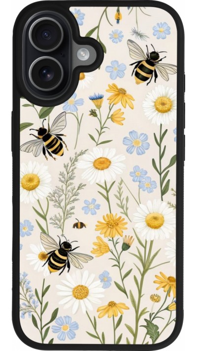 iPhone 17 Case Hülle - Silikon schwarz Pattern bees Spring 2026
