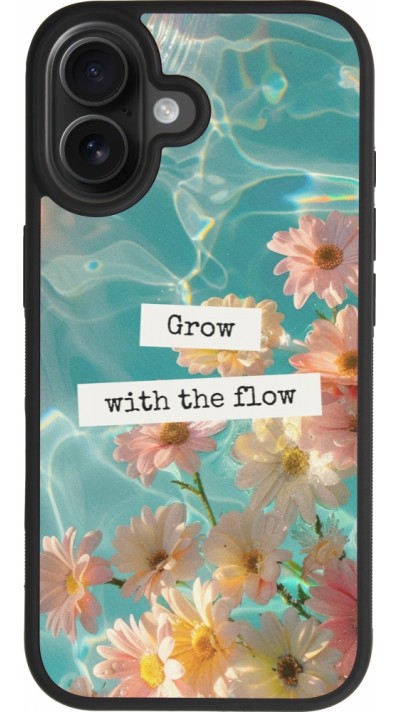 Coque iPhone 17 - Silicone rigide noir Summer 2025 Grow with the flow Coque iPhone 17 - Silicone rigide noir Summer 2025 Grow with the flow