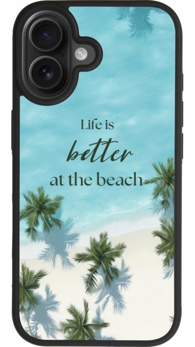 Coque iPhone 17 - Silicone rigide noir Summer 2025 Life is better at the beach Coque iPhone 17 - Silicone rigide noir Summer 2025 Life is better at the beach