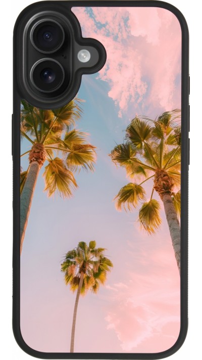 Coque iPhone 17 - Silicone rigide noir Summer 2025 Palmiers Coque iPhone 17 - Silicone rigide noir Summer 2025 Palmiers