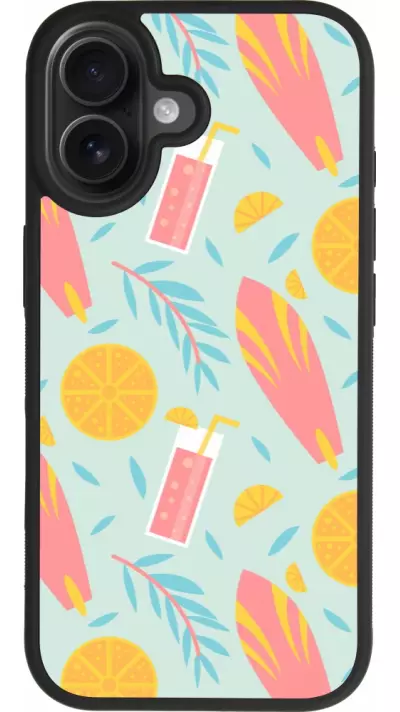 Coque iPhone 17 - Silicone rigide noir Summer 2025 Pattern citron Coque iPhone 17 - Silicone rigide noir Summer 2025 Pattern citron