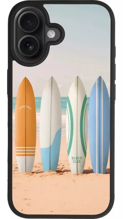 Coque iPhone 17 - Silicone rigide noir Summer surfboard 2025 Coque iPhone 17 - Silicone rigide noir Summer surfboard 2025