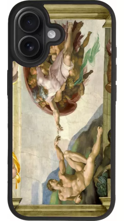 Coque iPhone 17 - Silicone rigide noir Tableau art - La Création d’Adam - Michel-Ange Coque iPhone 17 - Silicone rigide noir Tableau art - La Création d’Adam - Michel-Ange