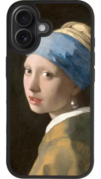 Coque iPhone 17 - Silicone rigide noir Tableau art - La Jeune fille à la perle - Johannes Vermeer Coque iPhone 17 - Silicone rigide noir Tableau art - La Jeune fille à la perle - Johannes Vermeer