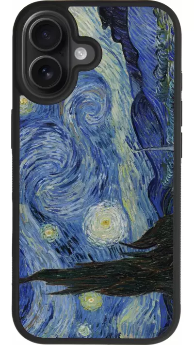 Coque iPhone 17 - Silicone rigide noir Tableau art - La Nuit étoilée - Van Gogh Coque iPhone 17 - Silicone rigide noir Tableau art - La Nuit étoilée - Van Gogh