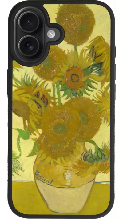 Coque iPhone 17 - Silicone rigide noir Tableau art - Les Tournesols - Van Gogh Coque iPhone 17 - Silicone rigide noir Tableau art - Les Tournesols - Van Gogh