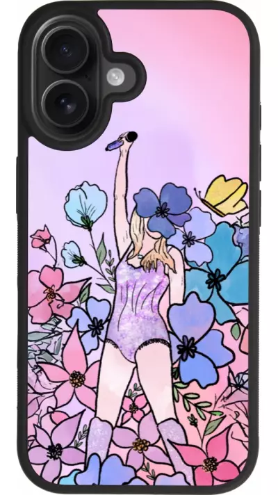 Coque iPhone 17 - Silicone rigide noir Taylor Swift Sketch - Pink Coque iPhone 17 - Silicone rigide noir Taylor Swift Sketch - Pink
