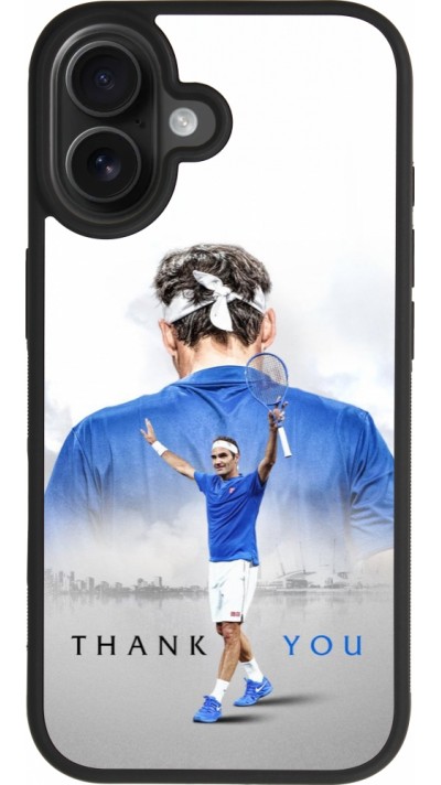 Coque iPhone 17 - Silicone rigide noir Thank you Roger