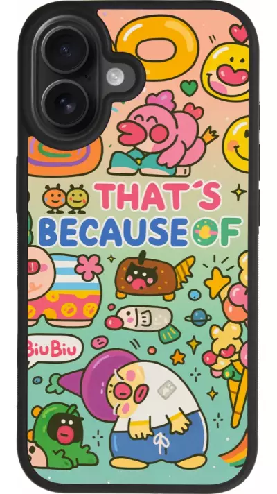 Coque iPhone 17 - Silicone rigide noir Thats beacause of Coque iPhone 17 - Silicone rigide noir Thats beacause of