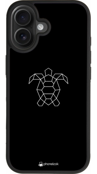 Coque iPhone 17 - Silicone rigide noir Turtles lines on black